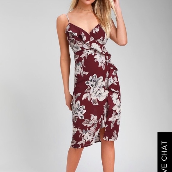 Lulu’s Floral Wrap Dress Size Small - Picture 1 of 13